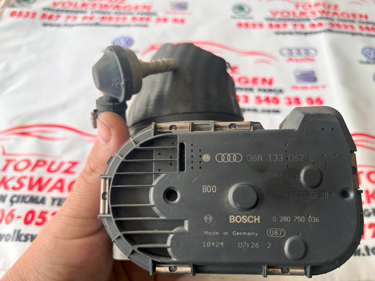 VOLKSWAGEN 1.8T ELEKTRİKLİ BOGAZ KELEBEĞİ ORJİNAL ÇIKMA 06A133062C VOLKSWAGEN 1.8T ELEKTRİKLİ BOGAZ KELEBEĞİ ORJİNAL ÇIKMA 06A133062C